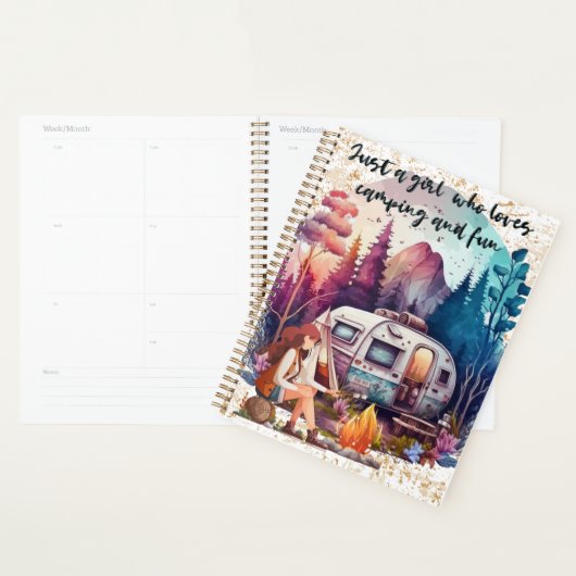 Gewoon een meisje dat van kamperen en plezier houd planner (Display)