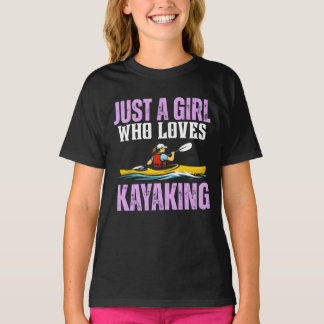 gewoon een meisje dat van kanoën houdt t-shirt