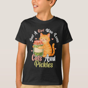 Gewoon een meisje dat van katten en augurken houdt t-shirt
