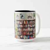 Gewoon een meisje dat van katten en boeken houdt tweekleurige koffiemok (Voorkant rechts)