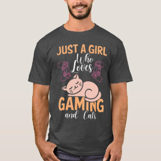 Gewoon een meisje dat van katten en gamen houdt Ga T-shirt