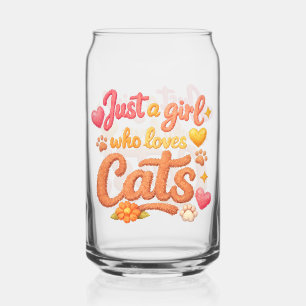 Gewoon een meisje dat van katten houdt. blikvorm glas