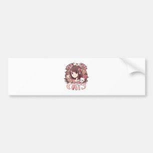 gewoon een meisje dat van katten houdt bumpersticker