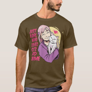 Gewoon een meisje dat van katten houdt en Anime ja T-shirt