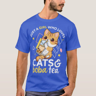 Gewoon een meisje dat van katten houdt en Boba Tea T-shirt