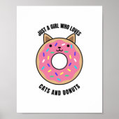 gewoon een meisje dat van katten houdt en donuts d poster (Voorkant)