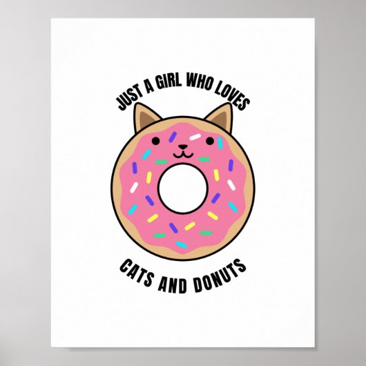 gewoon een meisje dat van katten houdt en donuts d poster (Voorkant)