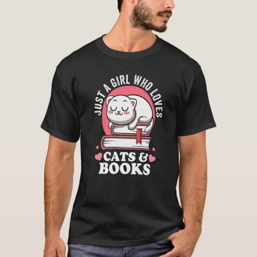 Gewoon een meisje dat van katten houdt en een laar t-shirt (Voorkant)