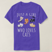 Gewoon een meisje dat van katten houdt - Funny Kit T-shirt (Design voorkant)