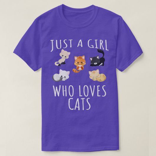 Gewoon een meisje dat van katten houdt - Funny Kit T-shirt (Design voorkant)