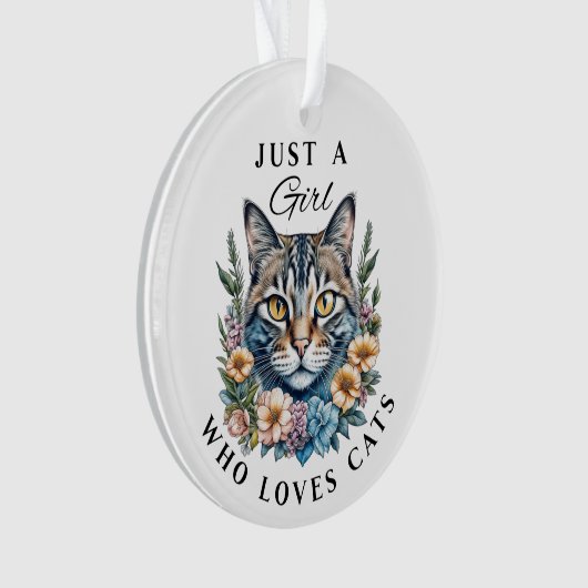 Gewoon een meisje dat van katten houdt gepersonali ornament (voorkant)