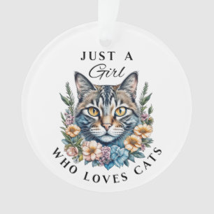 Gewoon een meisje dat van katten houdt gepersonali ornament