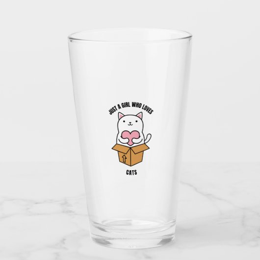 gewoon een meisje dat van katten houdt glas (Voorkant)
