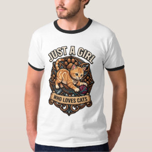 Gewoon een meisje dat van katten houdt Grafisch T-shirt