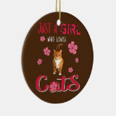 Gewoon een meisje dat van katten houdt... keramisch ornament (Rechts)