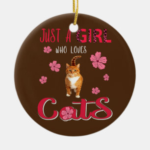 Gewoon een meisje dat van katten houdt... keramisch ornament