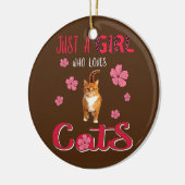 Gewoon een meisje dat van katten houdt... keramisch ornament (Links)