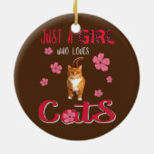 Gewoon een meisje dat van katten houdt... keramisch ornament (Achterkant)