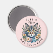 Gewoon een meisje dat van katten houdt magneet (Voorkant / Achterkant)