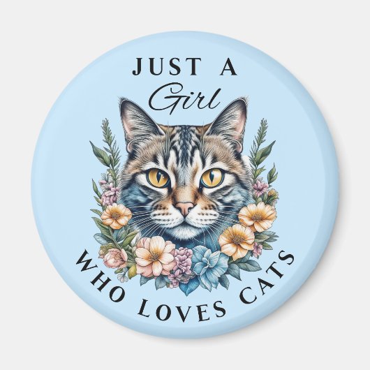 Gewoon een meisje dat van katten houdt magneet (Voorkant)