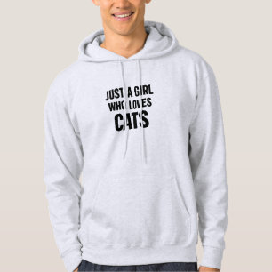 Gewoon een meisje dat van katten houdt – Mooie min Hoodie