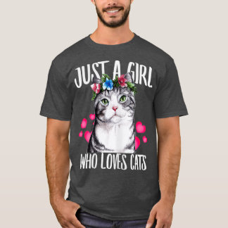 Gewoon een meisje dat van katten houdt, pap mam. t-shirt