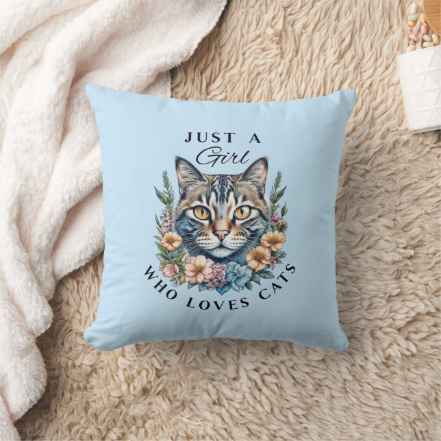 Gewoon een meisje dat van katten houdt Persoonlijk Kussen (Deken)