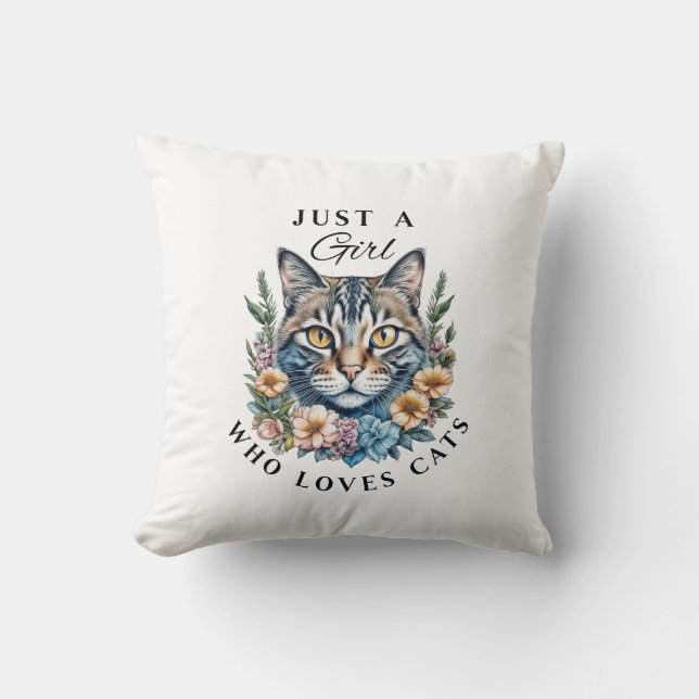 Gewoon een meisje dat van katten houdt Persoonlijk Kussen (Voorkant)
