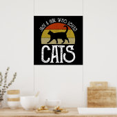 Gewoon Een Meisje Dat Van Katten Houdt Poster (Keuken)