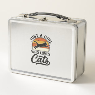 Gewoon een meisje dat van katten houdt Retro Vinta