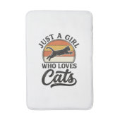 Gewoon een meisje dat van katten houdt Retro Vinta Badmat (Voorkant Verticaal)