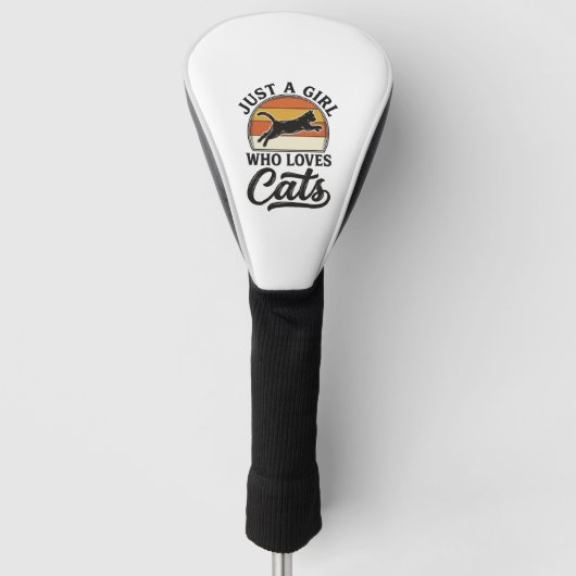 Gewoon een meisje dat van katten houdt Retro Vinta Golfheadcover (Voorkant)