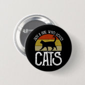 Gewoon Een Meisje Dat Van Katten Houdt Ronde Button 5,7 Cm (Voorkant /achterkant)