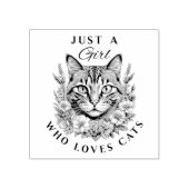 Gewoon een meisje dat van katten houdt rubberstempel (Afrduk)