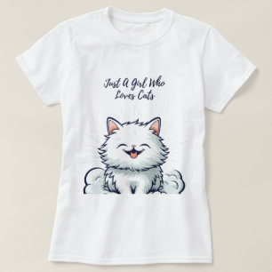 Gewoon een meisje dat van katten houdt - Schattige T-shirt