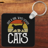 Gewoon Een Meisje Dat Van Katten Houdt Sleutelhanger (Achterkant)
