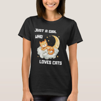Gewoon een meisje dat van katten houdt t-shirt