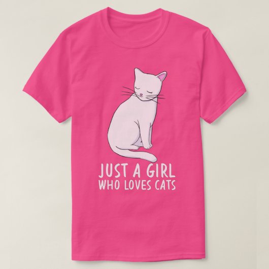 Gewoon een meisje dat van katten houdt... t-shirt (Design voorkant)