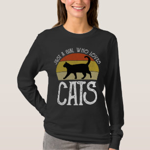 Gewoon een meisje dat van katten houdt t-shirt