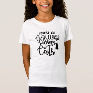 Gewoon een meisje dat van katten houdt t-shirt