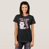 Gewoon Een Meisje Dat Van Katten Houdt T-shirt (Voorkant volledig)