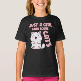 Gewoon Een Meisje Dat Van Katten Houdt T-shirt