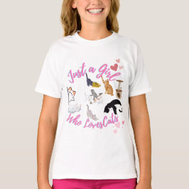 Gewoon een meisje dat van katten houdt t-shirt