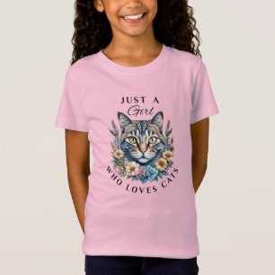 Gewoon een meisje dat van katten houdt t-shirt