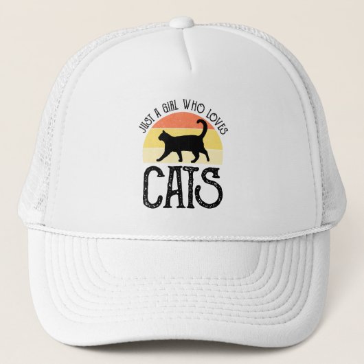 Gewoon Een Meisje Dat Van Katten Houdt Trucker Pet (Voorkant)