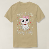 Gewoon een meisje dat van kattenkattenkat houdt, d t-shirt (Design voorkant)