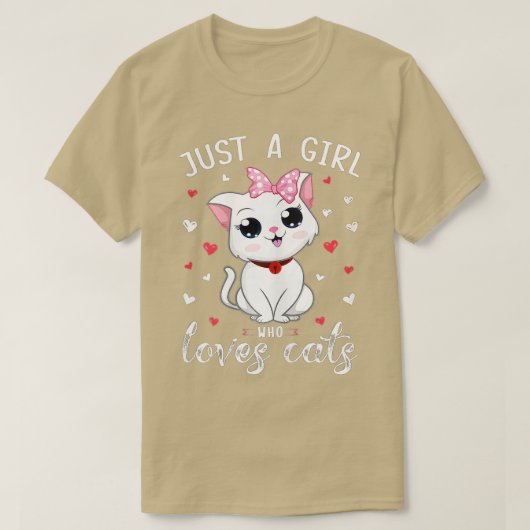 Gewoon een meisje dat van kattenkattenkat houdt, d t-shirt (Design voorkant)