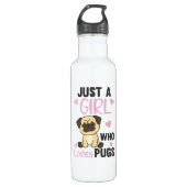 Gewoon een meisje dat van Kawaii Dog Pug houdt Waterfles (Voorkant)