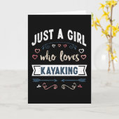 Gewoon een meisje dat van Kayaking Funny Gifts hou Kaart (Gele Bloem)