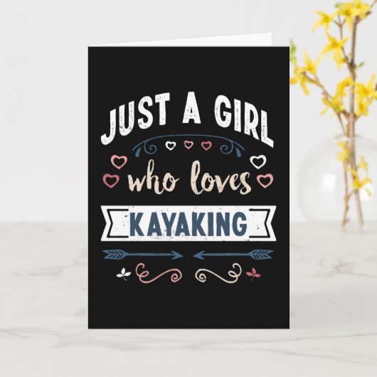 Gewoon een meisje dat van Kayaking Funny Gifts hou Kaart (Gele Bloem)